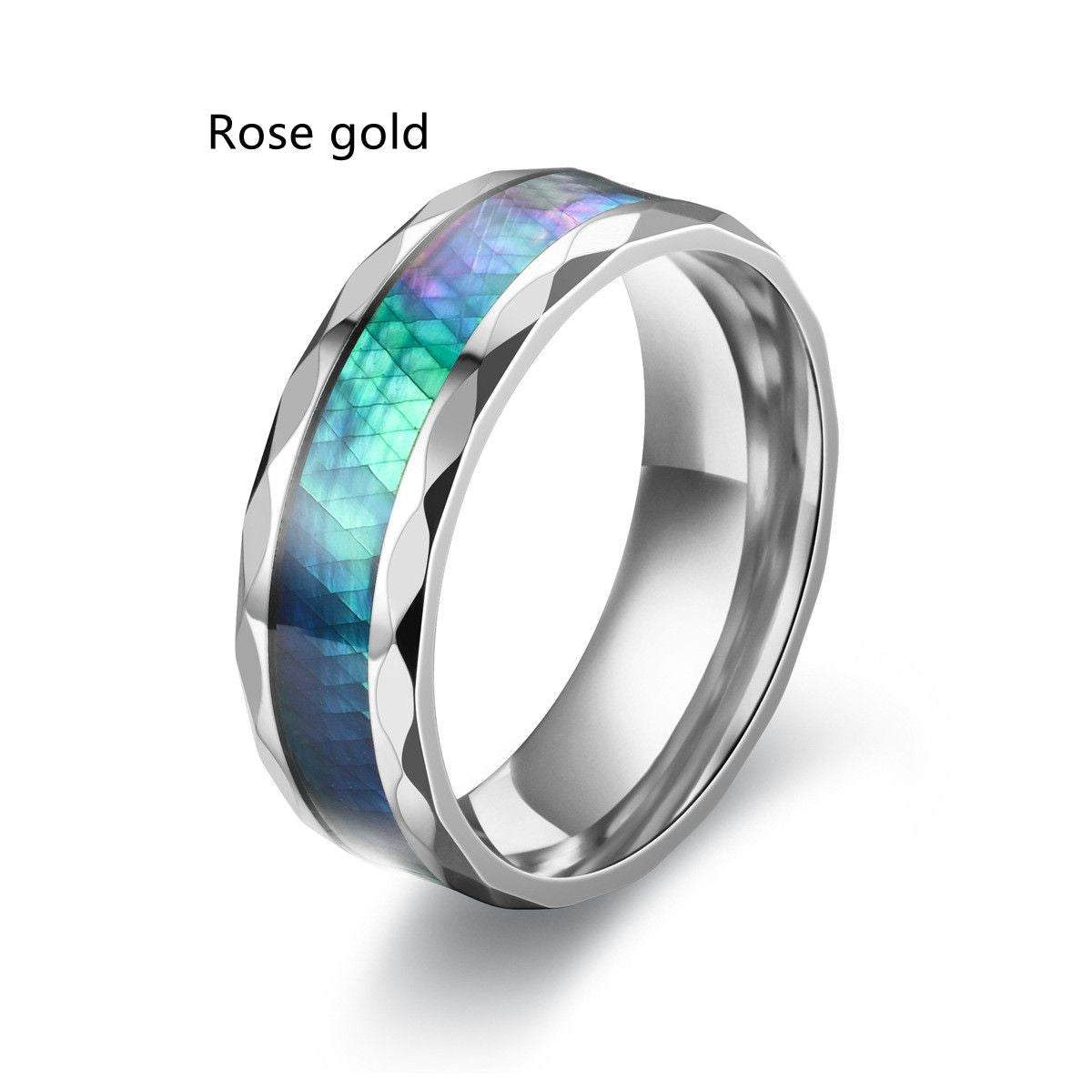 Men's Stainless Steel Diamond Cut Ring