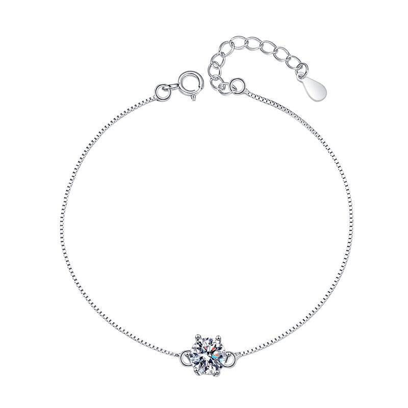 Sterling Silver Mosang Stone Women's Bracelet