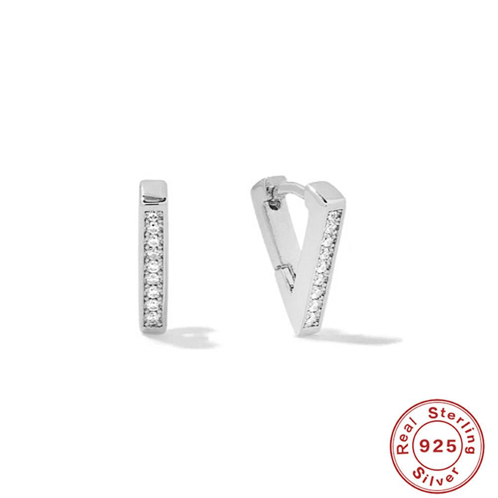S925 Sterling Silver Creative Close-nailed Triangle Versatile Earring