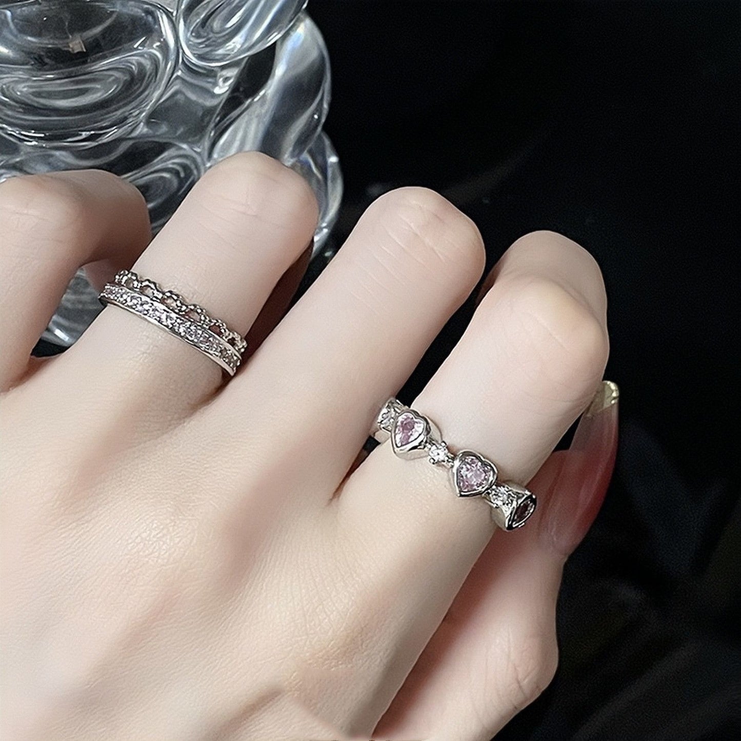 Love Ring Female Retro Cold Wind