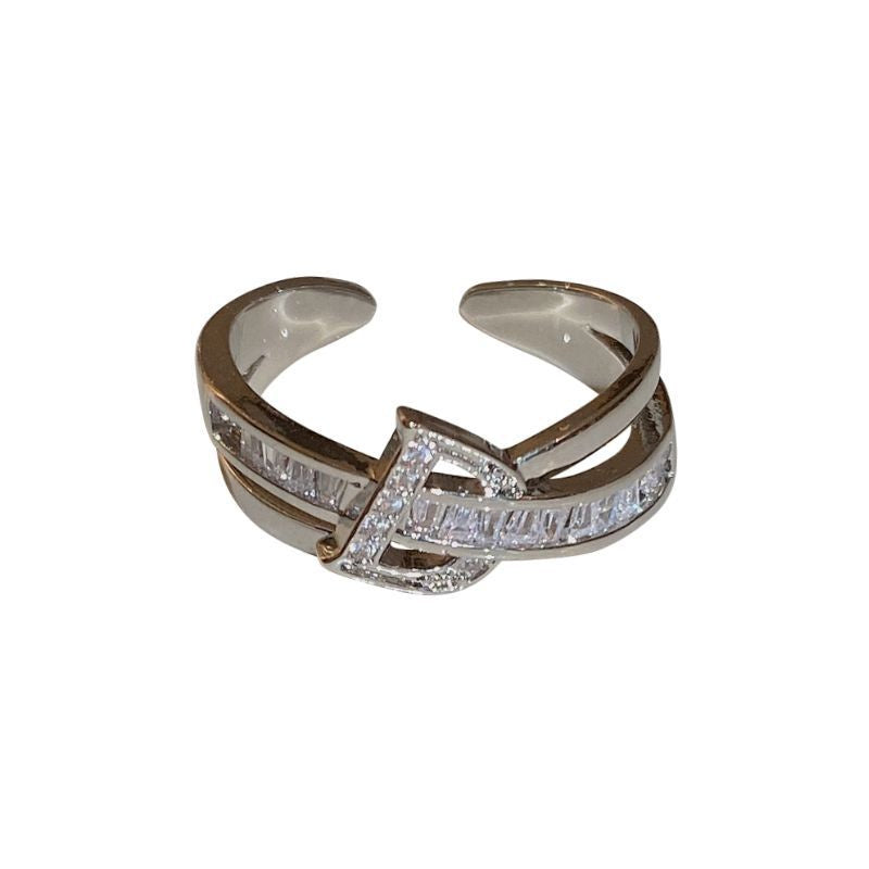 Small Fashion Personality Silver Letter Ring Female