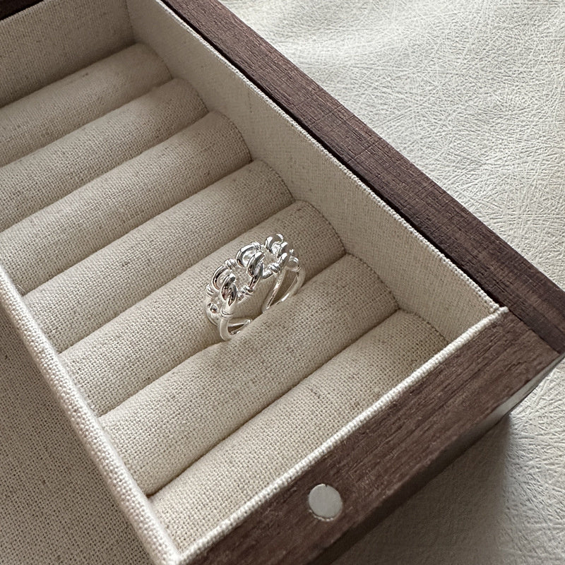 S925 Sterling Silver Korean Fashion Tie Ring