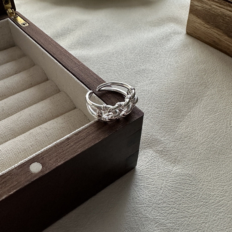 S925 Sterling Silver Korean Fashion Tie Ring