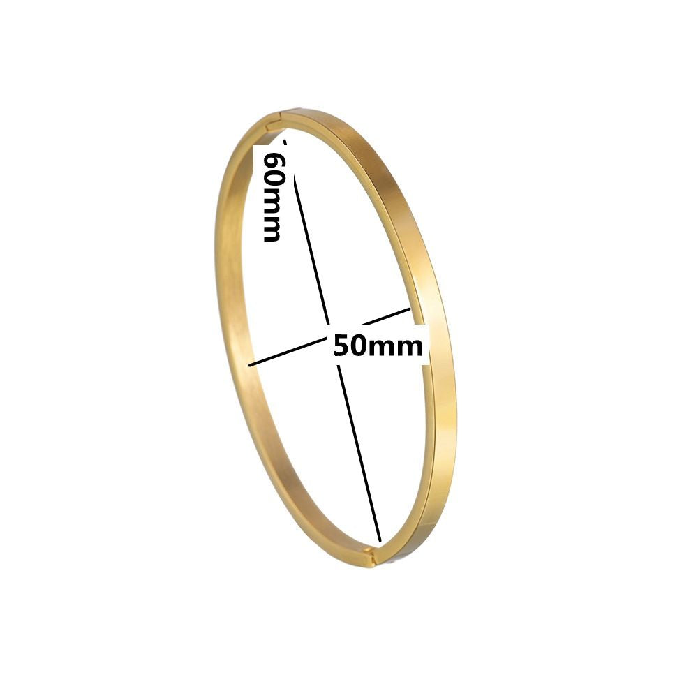 Simple Smooth Buckle Bracelet Cool Wind 4mm6mm Wide