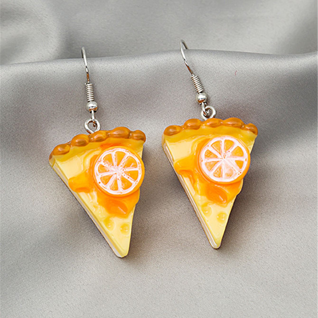 Imitation Orange Mousse Cake Earrings
