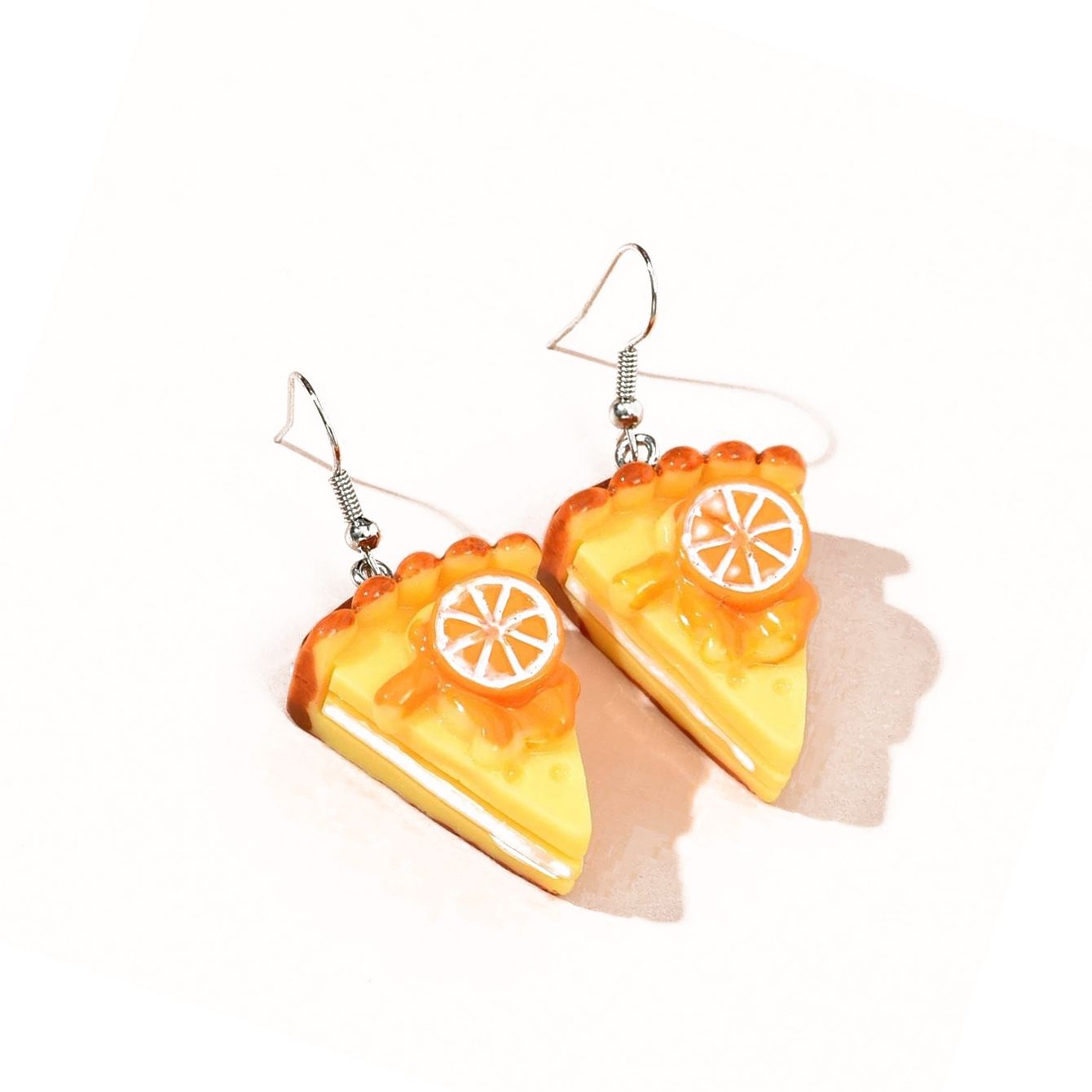 Imitation Orange Mousse Cake Earrings