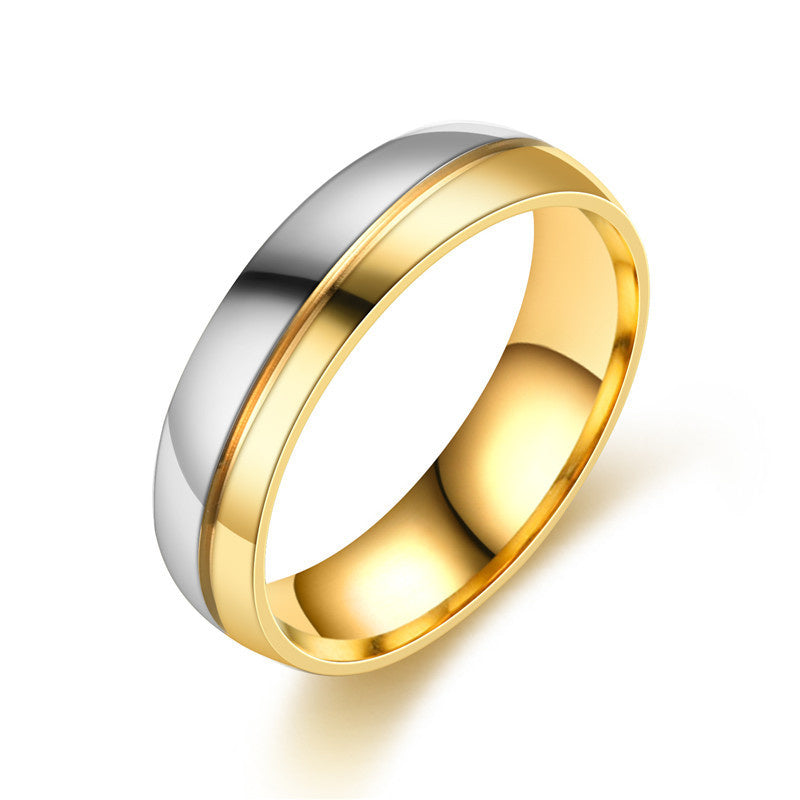 Stainless Steel Couple Ring Pair Ring Diamond Encrusted Fashion