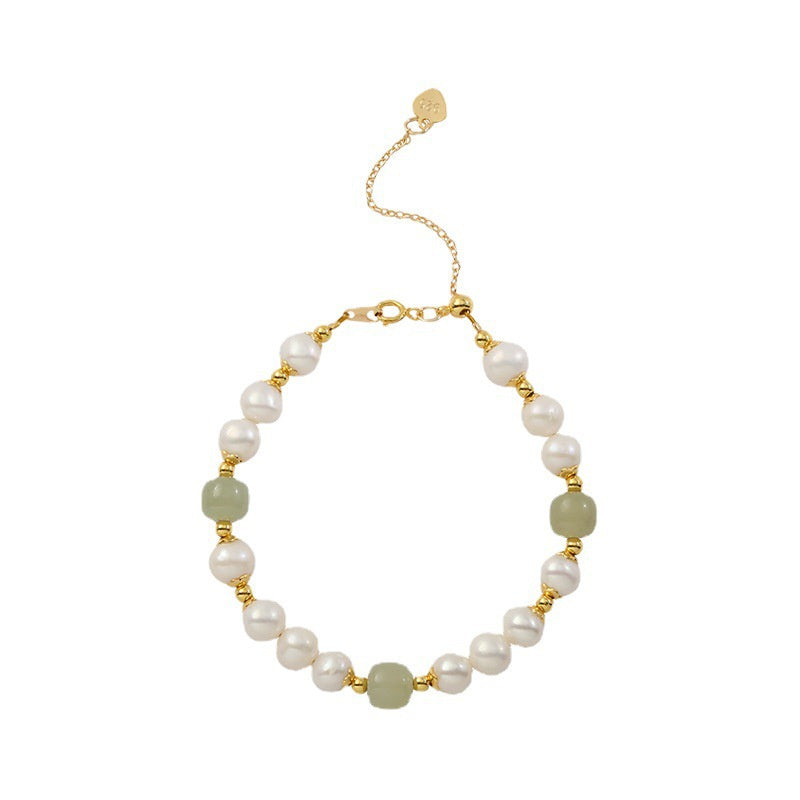 Simple And Luxury Natural Hotan Jade Pearl Bracelet