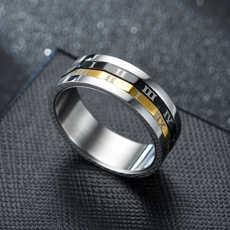 Fashion OL Stainless Steel Roman Numeral Ring