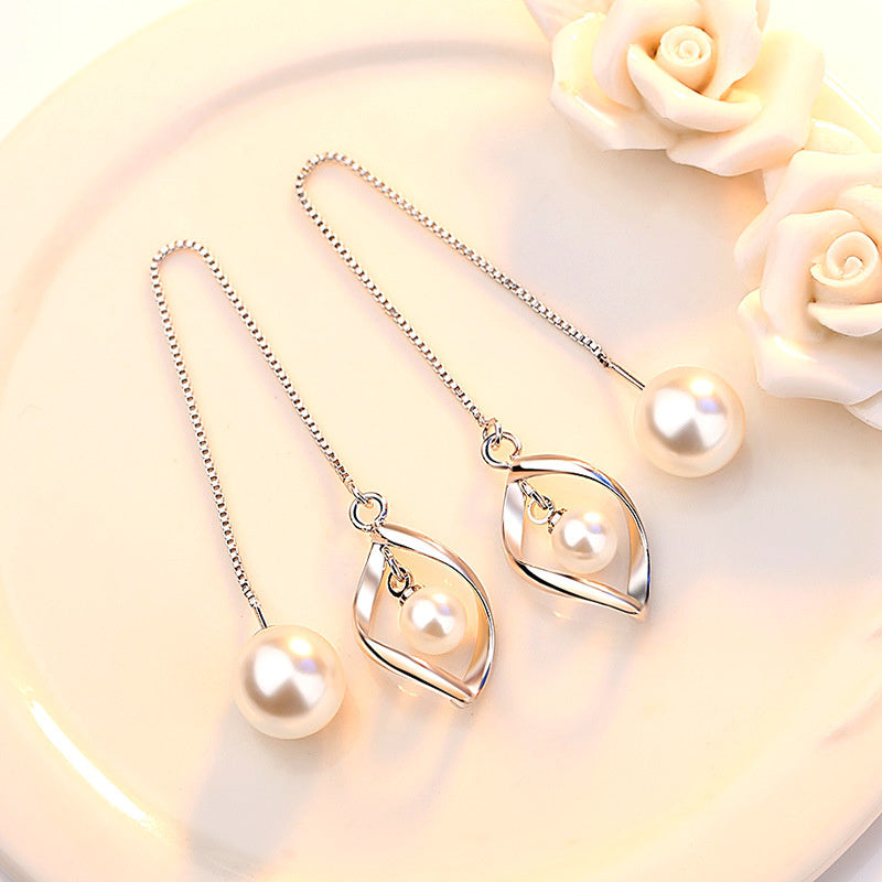 Women's Tassel Pearl Earrings