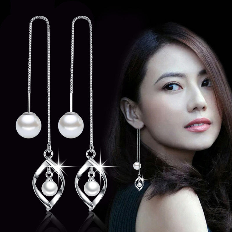 Women's Tassel Pearl Earrings