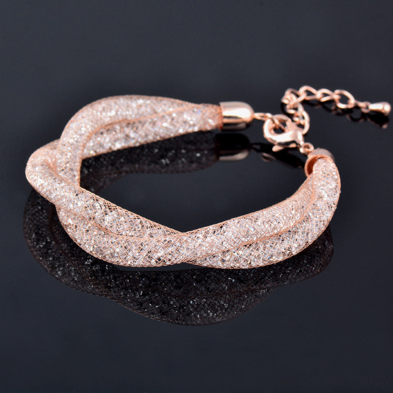 Crystal Mesh Double-layer Winding Bracelet