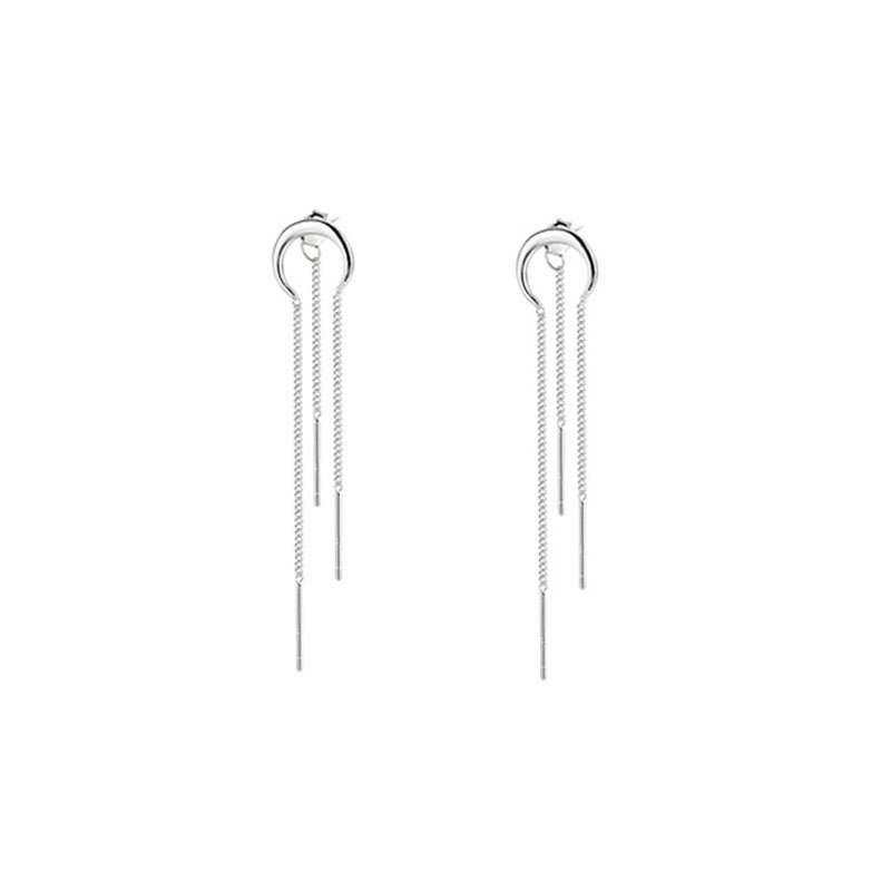 Silver Curved Crescent Sue Earrings Are Light And Luxurious