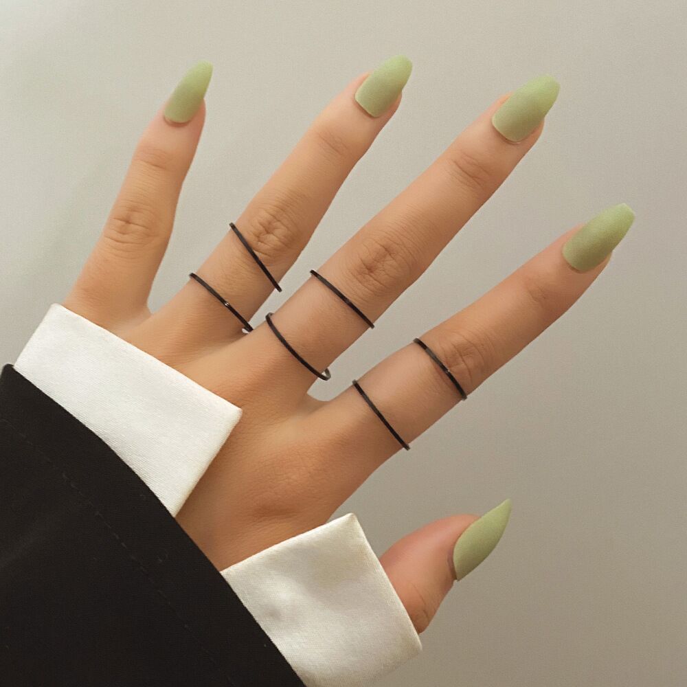 Ring Opening Black Joint Ring Set 5 Piece Set Snake Dark System Ring Interfinger