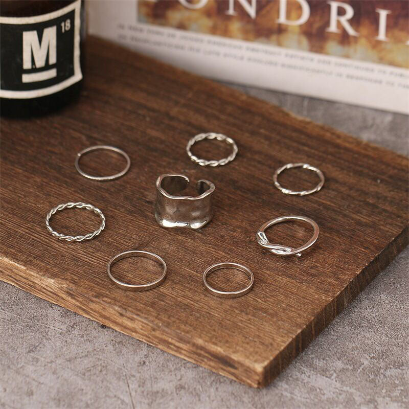 Ring Opening Black Joint Ring Set 5 Piece Set Snake Dark System Ring Interfinger