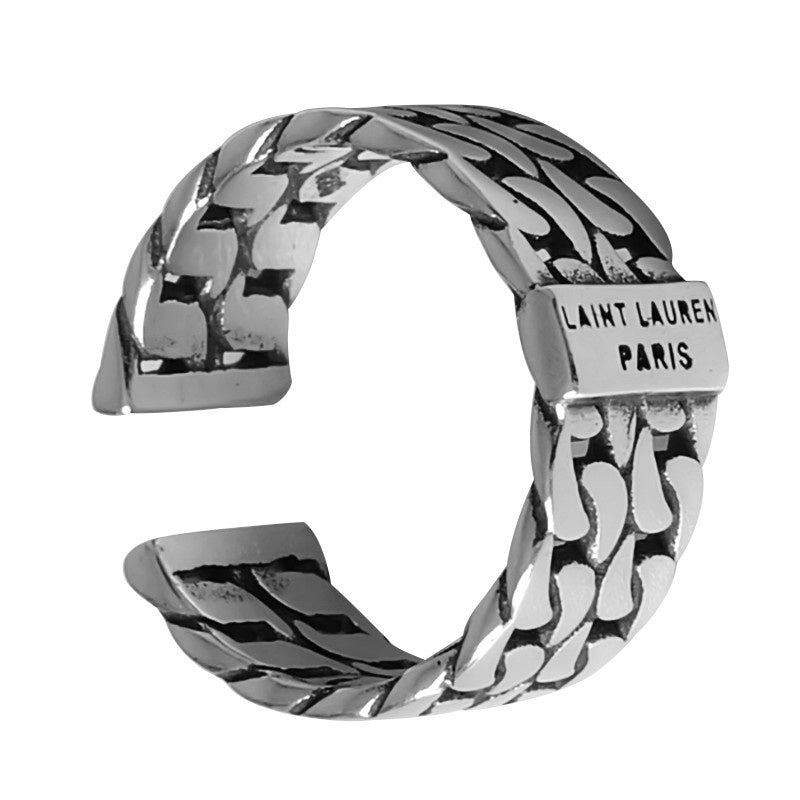 Vintage Wide Face English Letter Ring