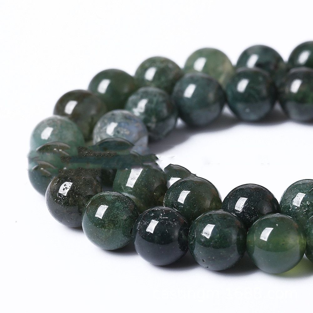 5A Water Plants Agate Bracelet Semi-finished Products Wholesale Aquatic Plants Marine Agate Loose Beads