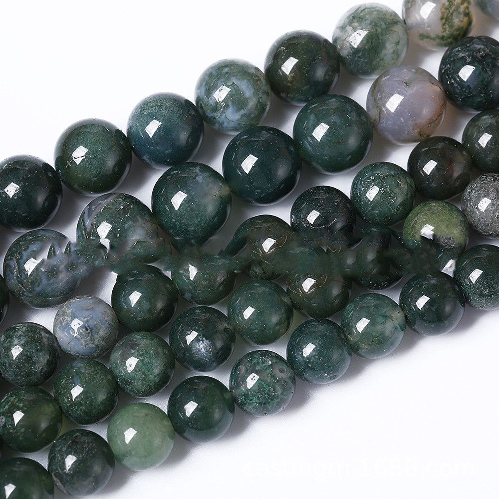 5A Water Plants Agate Bracelet Semi-finished Products Wholesale Aquatic Plants Marine Agate Loose Beads