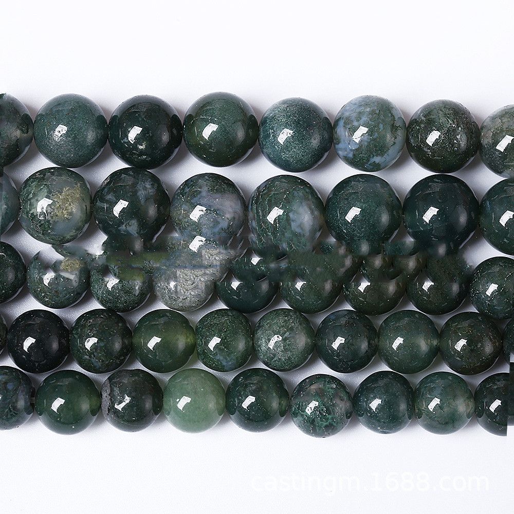 5A Water Plants Agate Bracelet Semi-finished Products Wholesale Aquatic Plants Marine Agate Loose Beads