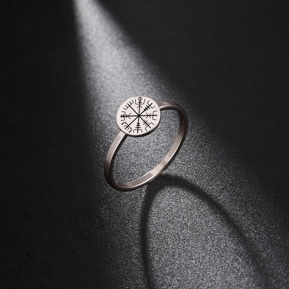 Jewelry Laser Viking Compass Stainless Steel Ring