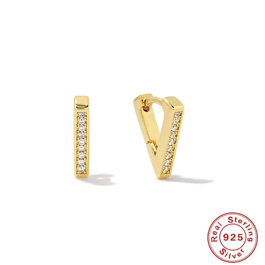 S925 Sterling Silver Creative Close-nailed Triangle Versatile Earring
