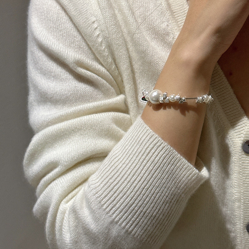 S925 Sterling Silver Irregular Pearl Bracelet