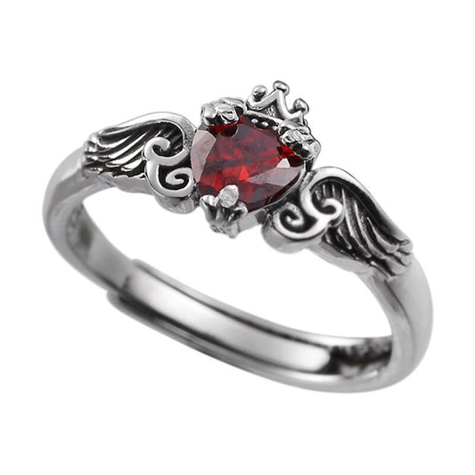 Vintage Heart Shaped Zircon Ring Female