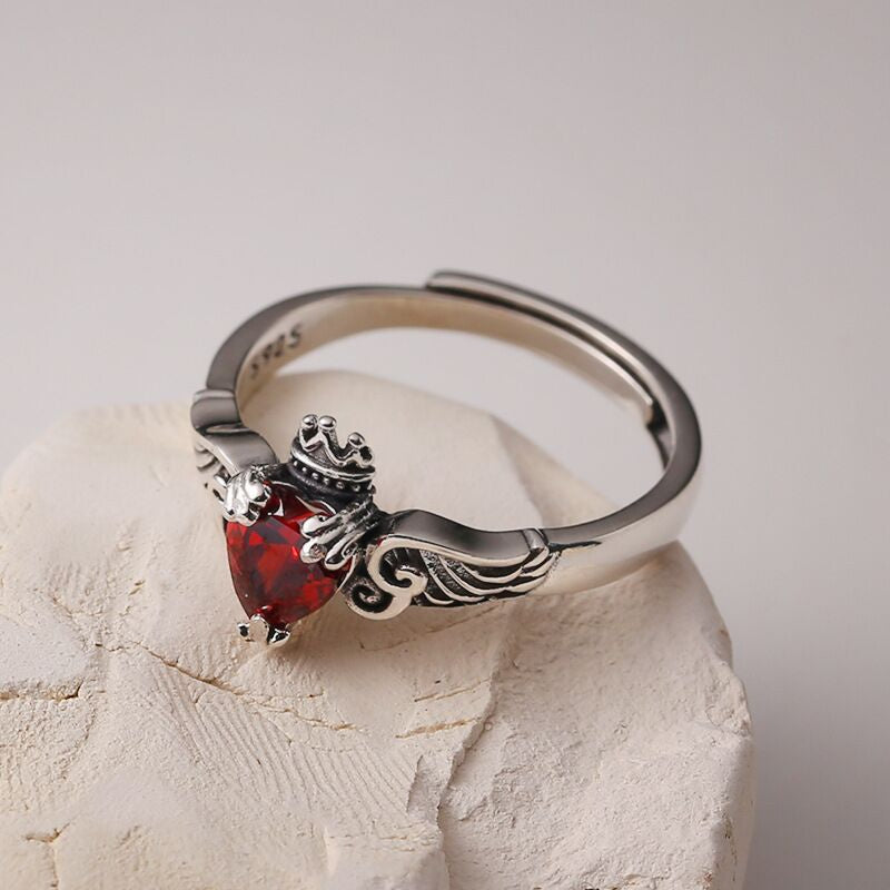 Vintage Heart Shaped Zircon Ring Female
