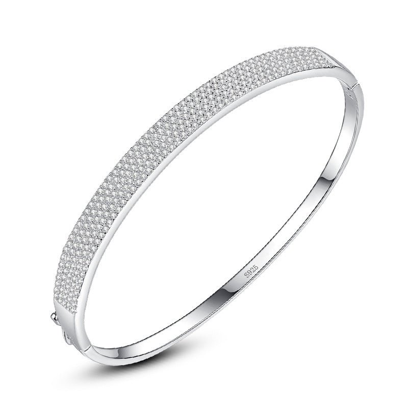 Women's Temperament Full Of Stars With Diamonds Sterling Silver Bracelet