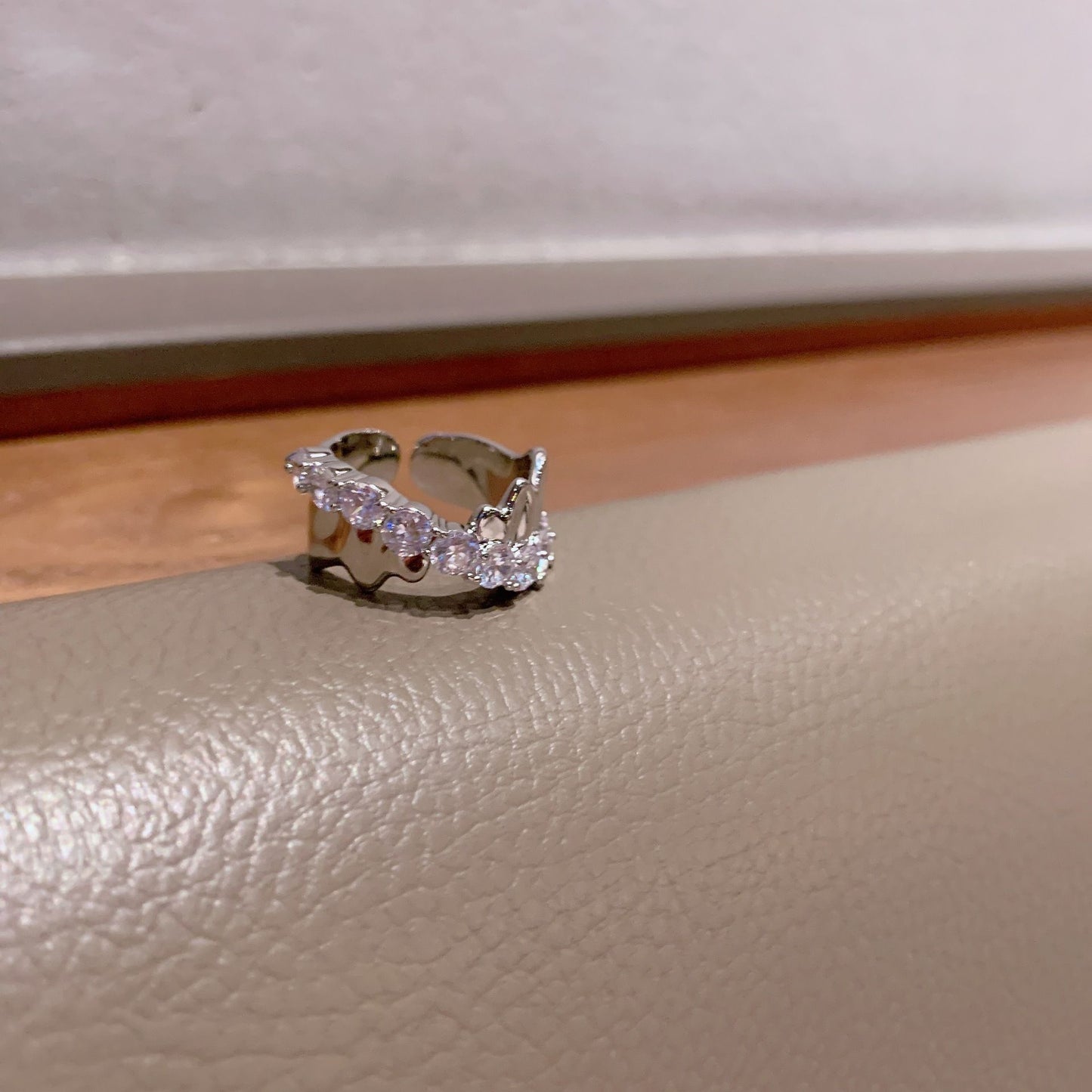 Female Light Luxury Small Zircon Cross Ring