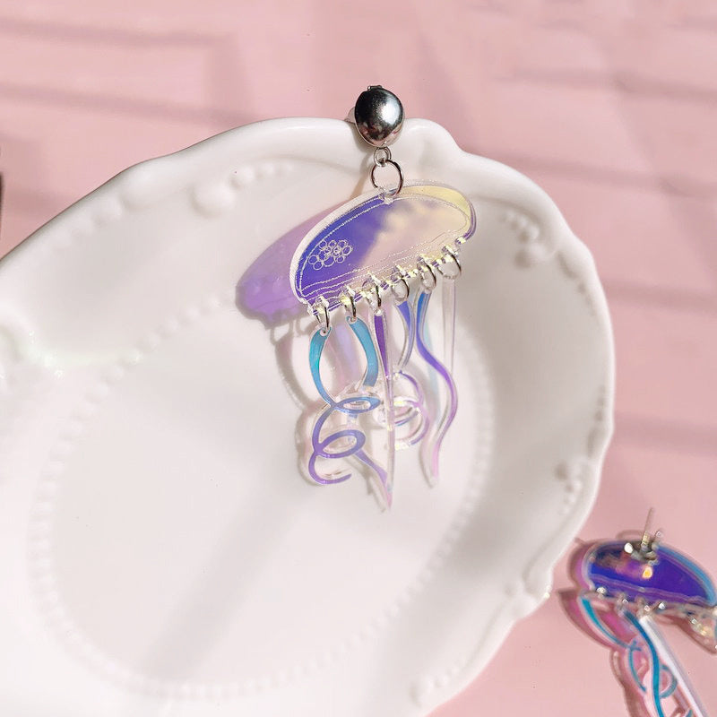 Colorful Jellyfish Premium Sense Ins Style Earrings