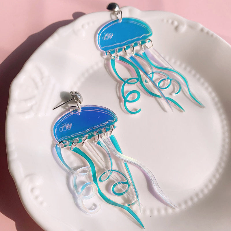 Colorful Jellyfish Premium Sense Ins Style Earrings