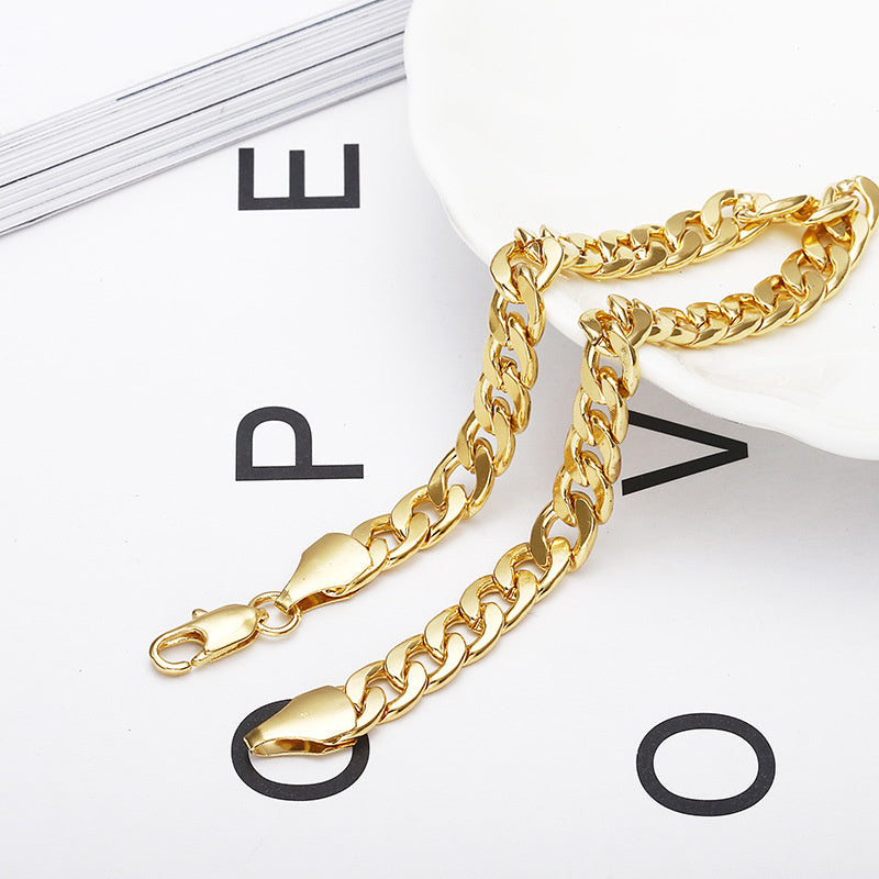 European And American Men's Gold Bracelet