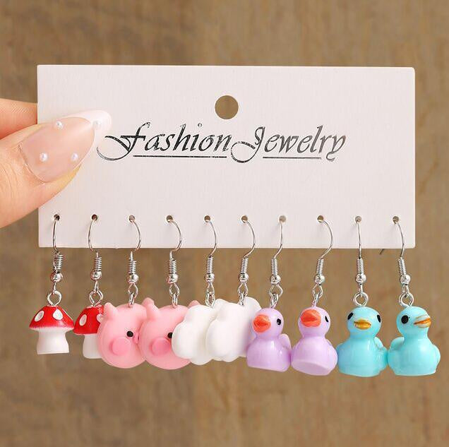 Butterfly Cloud Duck Earring Set