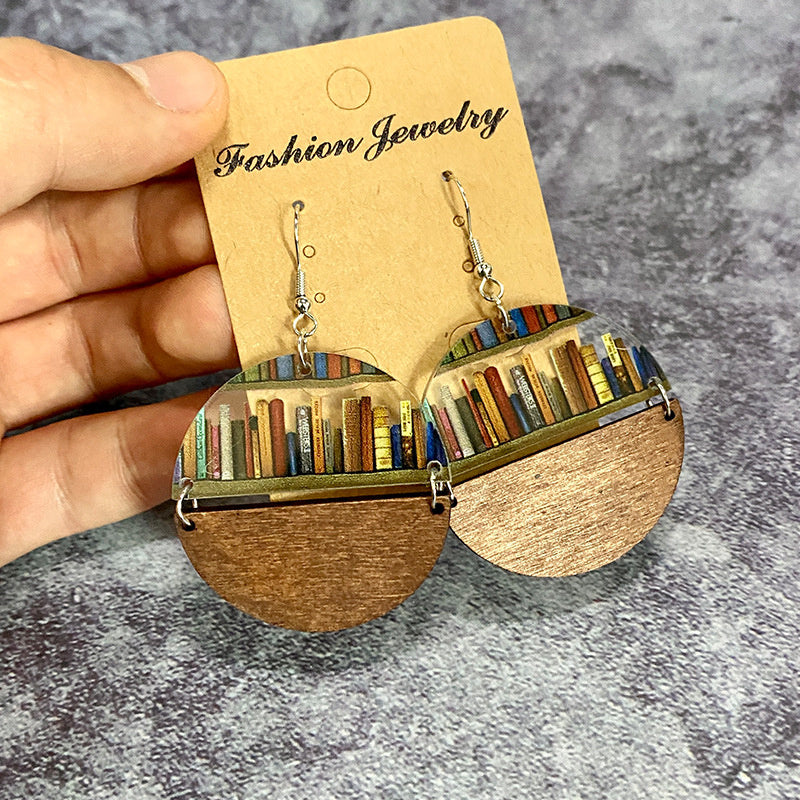 Classic Droplet Splice Bookcase Acrylic Earrings
