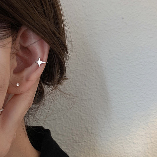 Minimalist Cold Wind Star Awn Metal Ear Bone Clip Female