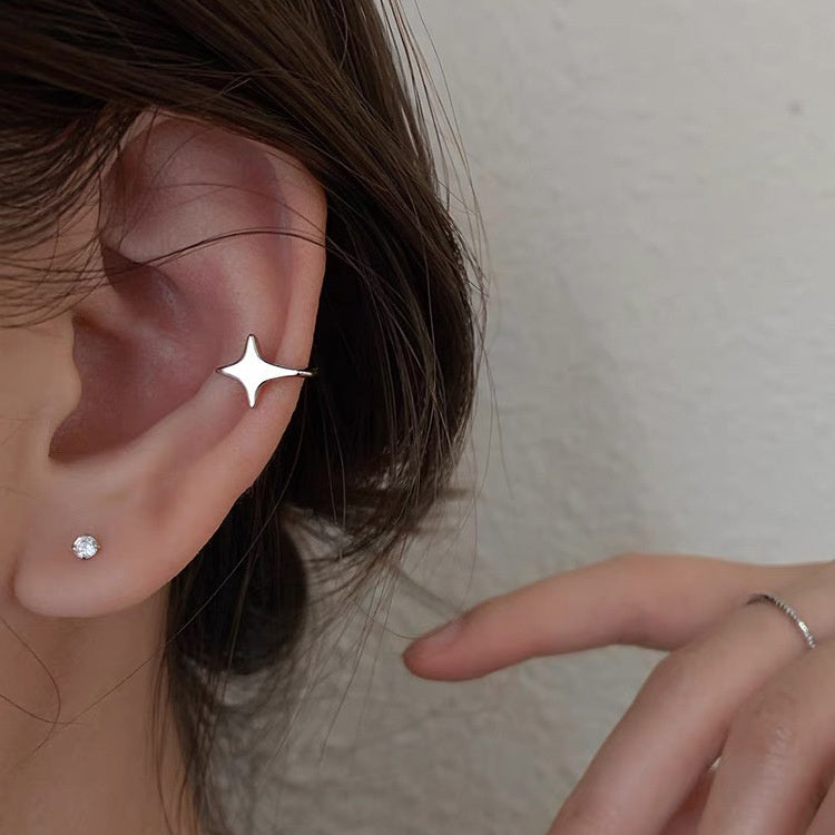 Minimalist Cold Wind Star Awn Metal Ear Bone Clip Female