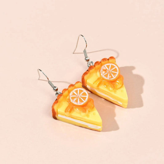 Imitation Orange Mousse Cake Earrings