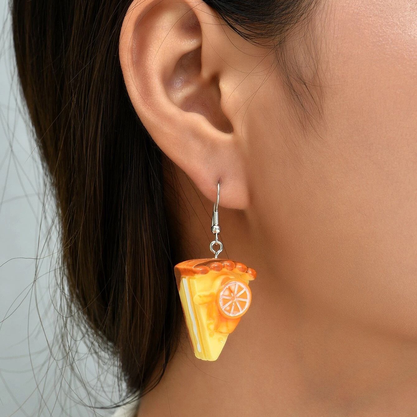 Imitation Orange Mousse Cake Earrings
