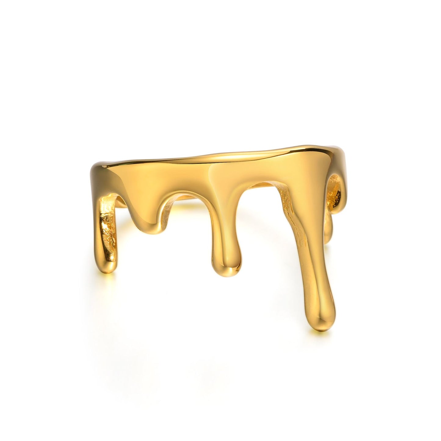 Titanium Steel Ring, Flowing Water Droplets Are Irregular