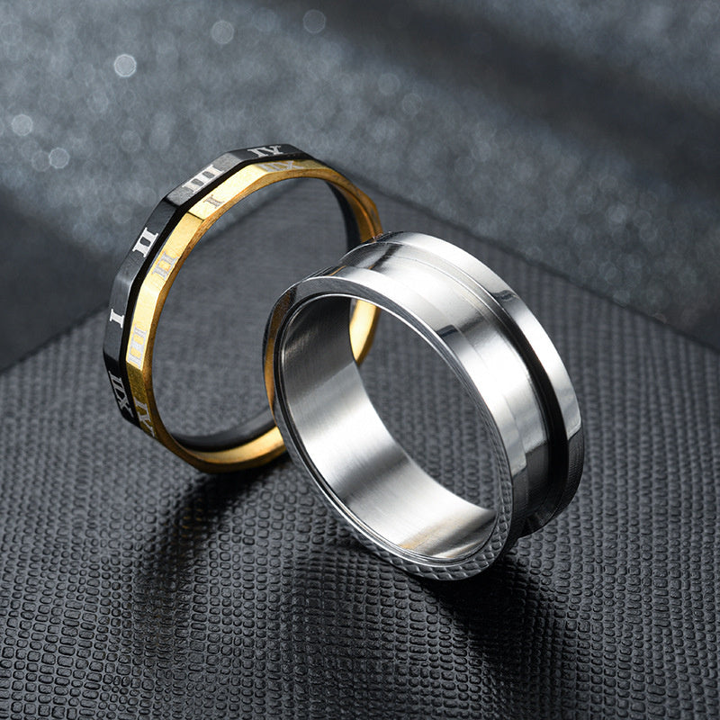 Fashion OL Stainless Steel Roman Numeral Ring