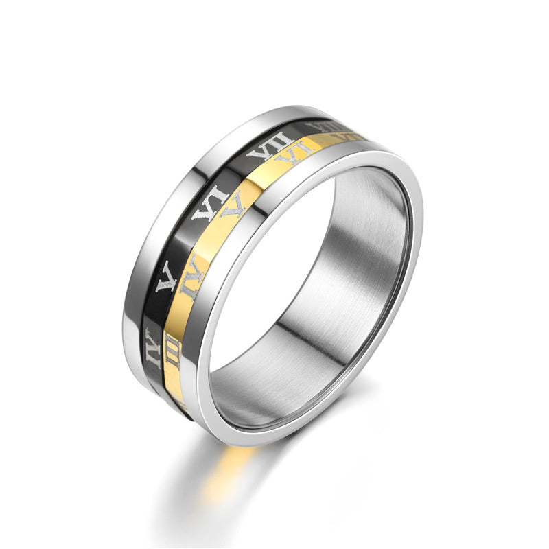 Fashion OL Stainless Steel Roman Numeral Ring
