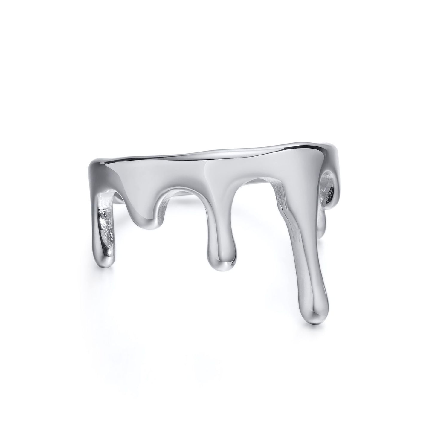 Titanium Steel Ring, Flowing Water Droplets Are Irregular