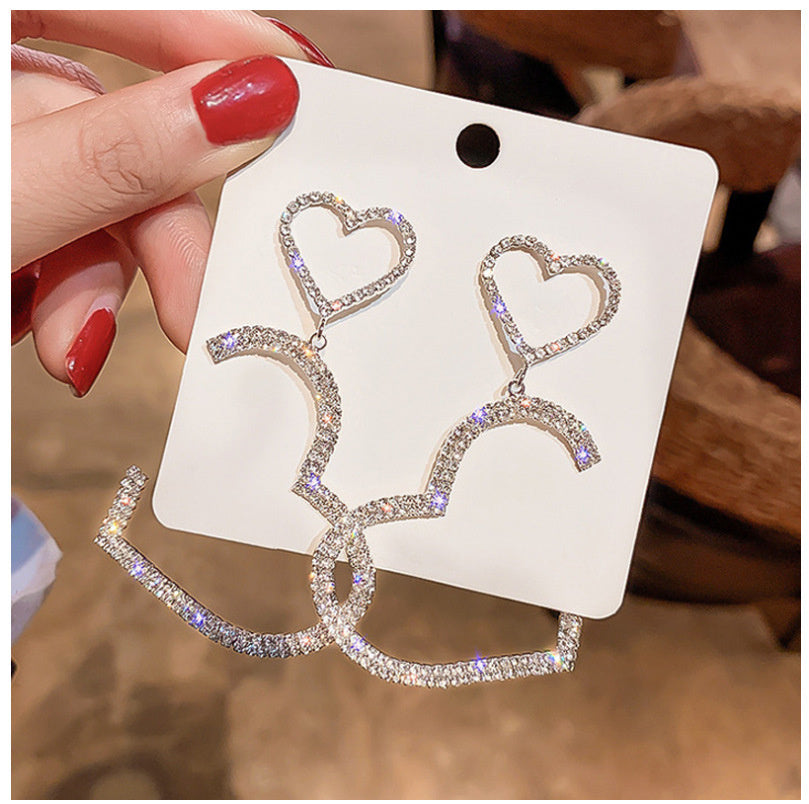925 Silver Needle Korean Net Red Love Earrings