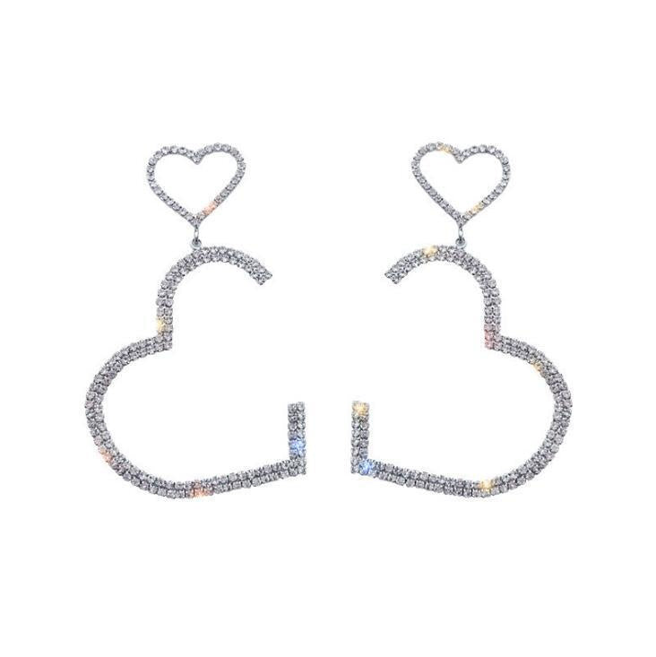 925 Silver Needle Korean Net Red Love Earrings