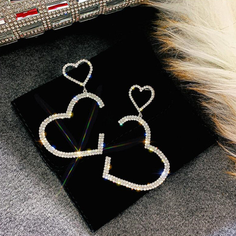925 Silver Needle Korean Net Red Love Earrings