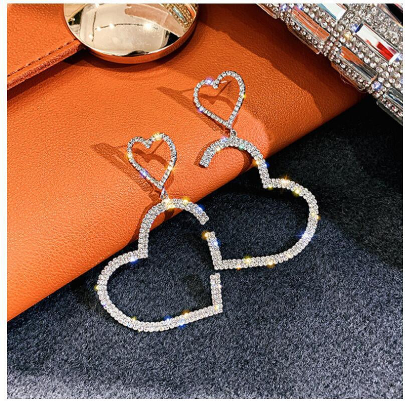 925 Silver Needle Korean Net Red Love Earrings