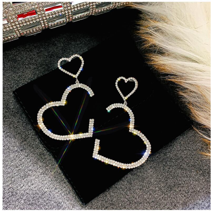 925 Silver Needle Korean Net Red Love Earrings
