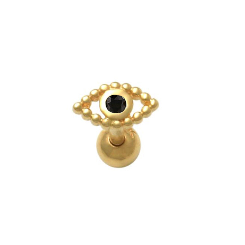 Bohemian Style Sterling Silver Eye-shaped Earrings