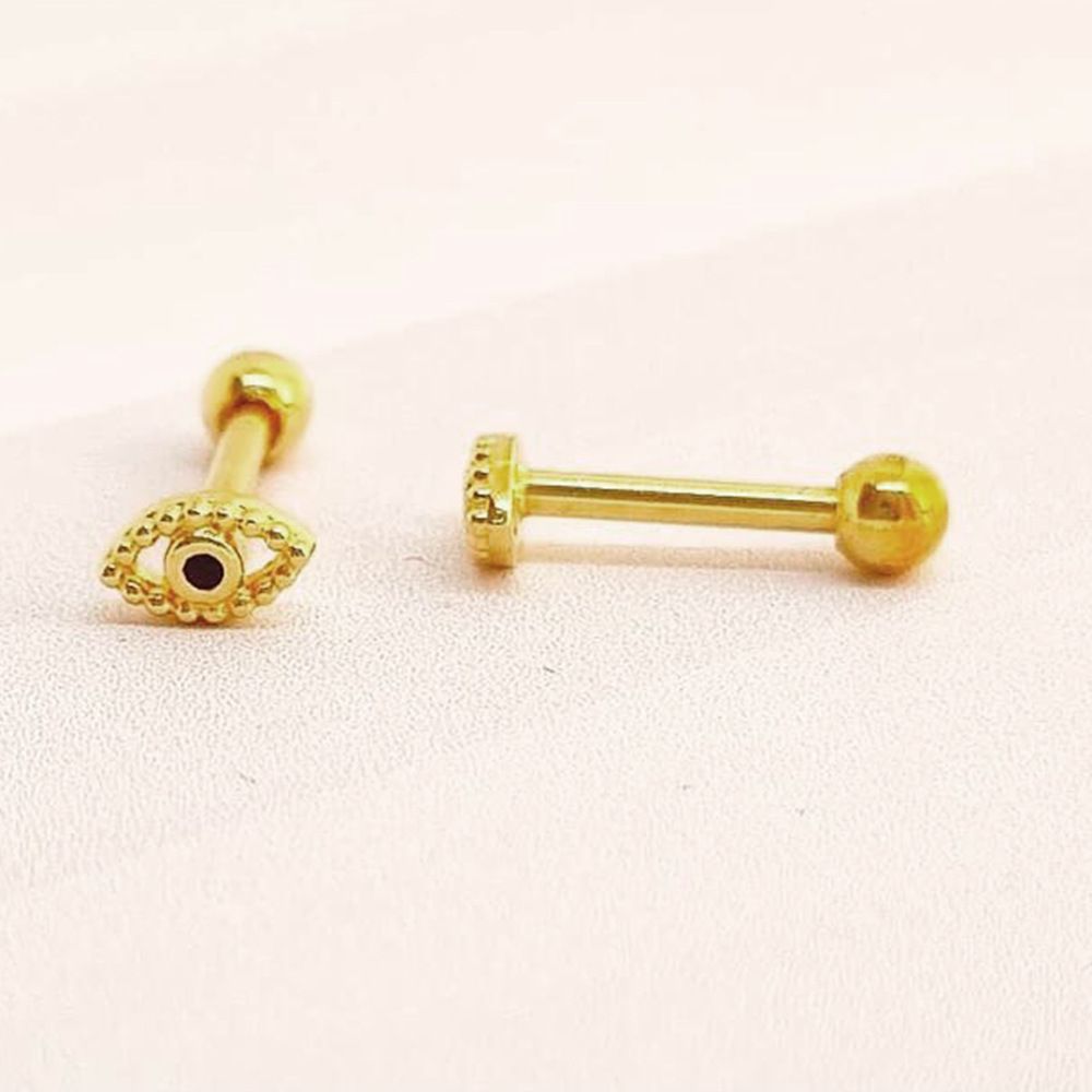 Bohemian Style Sterling Silver Eye-shaped Earrings
